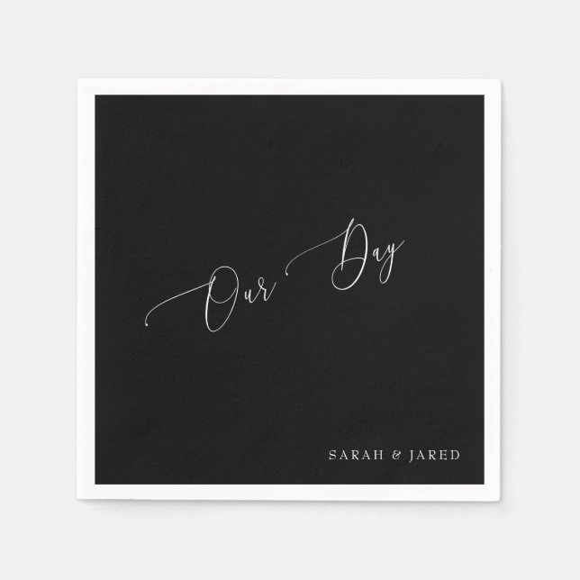 Servilleta De Papel Nuestro día Personalizado Boda Cocktail (Anverso)