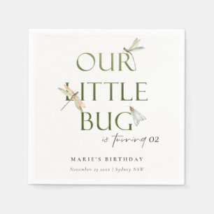 Servilleta De Papel Nuestro Pequeño Bug Green Dragonfly Cualquier Cump