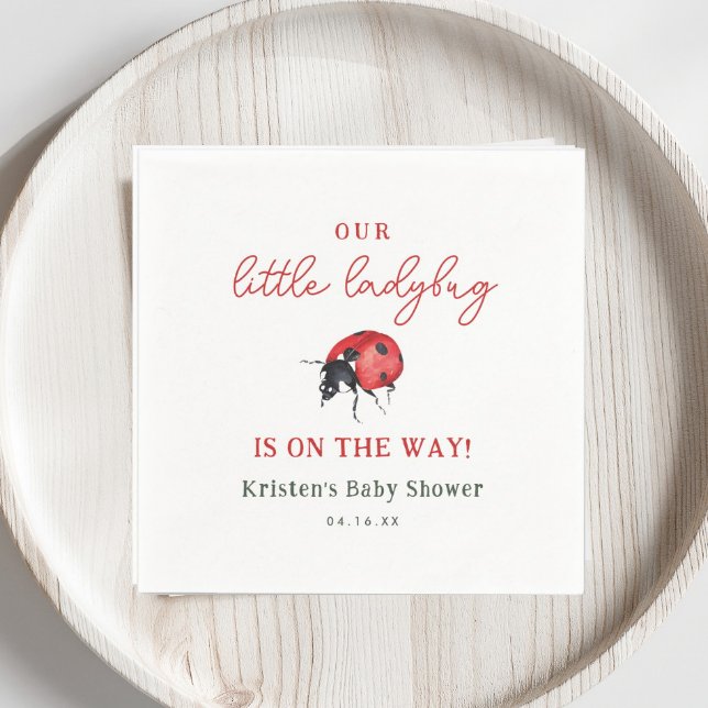 Servilleta De Papel Nuestro pequeño Chica de Ladybug Baby Shower (Subido por el creador)
