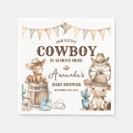 Servilleta De Papel Nuestro pequeño Cowboy Wild West Baby Shower