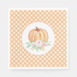 Servilleta De Papel Nuestro pequeño cumpleaños floral de calabaza