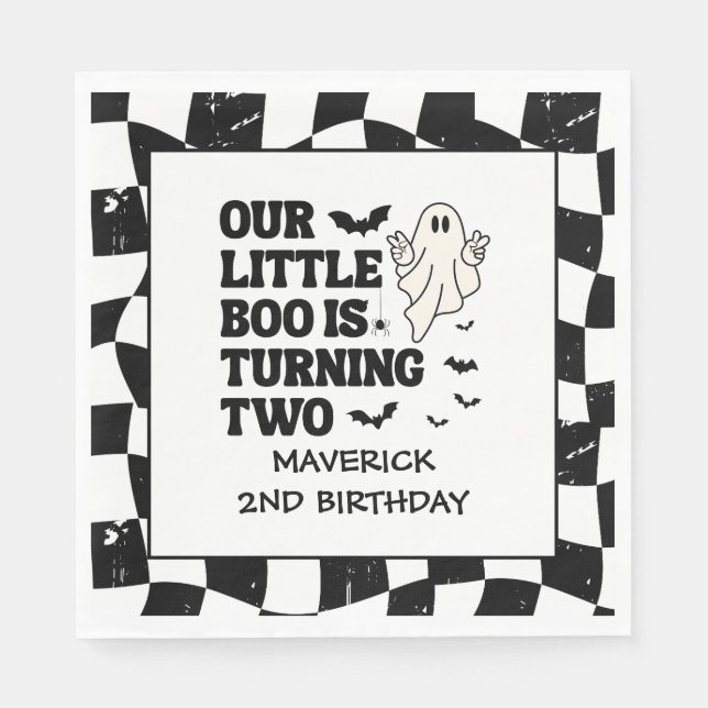 Servilleta De Papel Nuestro pequeño cumpleaños Halloween (Anverso)