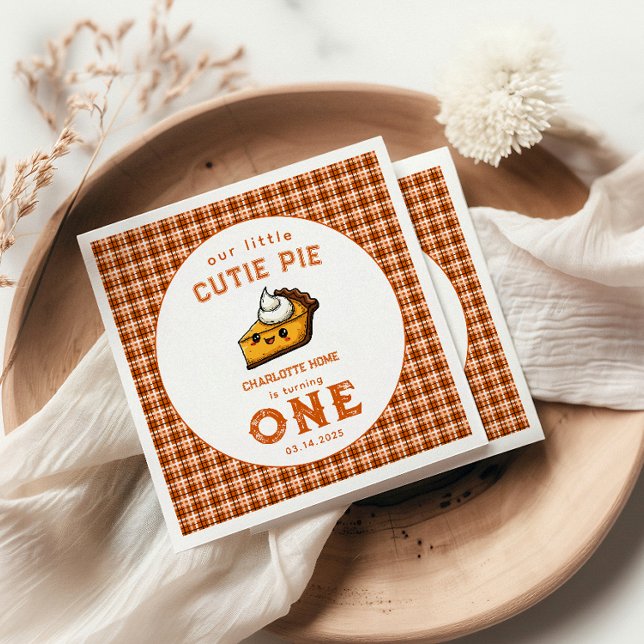 Servilleta De Papel Nuestro Pequeño Día De Pi De Cutie Primer Cumpleañ (Subido por el creador)