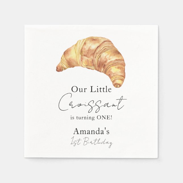 Servilleta De Papel Nuestro pequeño Fiesta croissant de cumpleaños (Anverso)