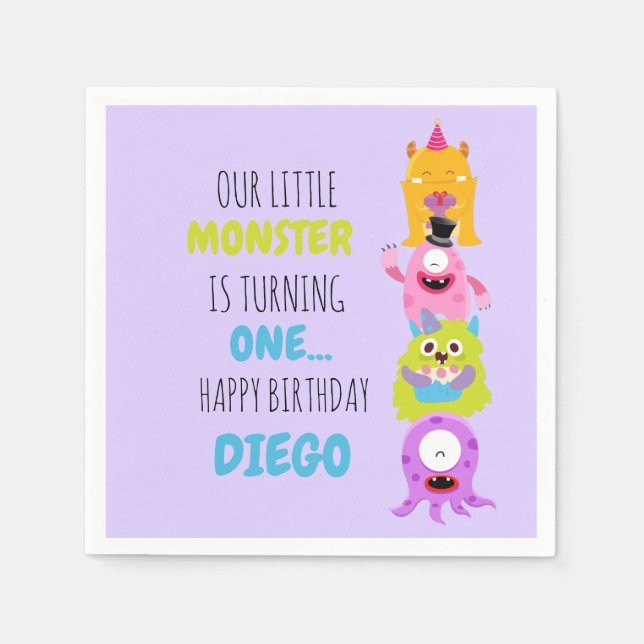 Servilleta De Papel Nuestro pequeño monstruo se está volviendo una ser (Anverso)