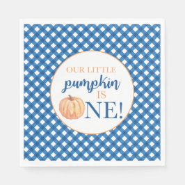 Servilleta De Papel Nuestro pequeño Pumpkin azul a cuadros Napki de pr
