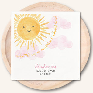 Servilleta De Papel Nuestro Pequeño Rayo De Sol Chicas Baby Shower