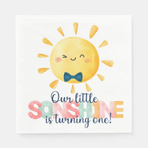 Servilleta De Papel Nuestro pequeño sonshine primer cumpleaños Invitac