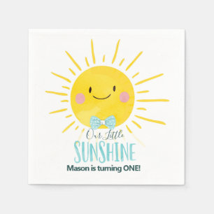 Servilleta De Papel Nuestro poco cumpleaños de Sun de la pajarita del