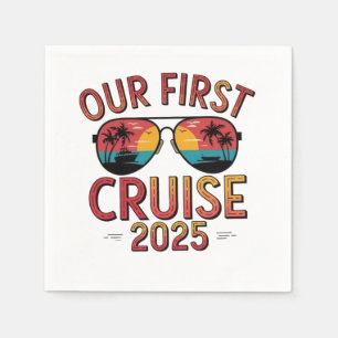 Servilleta De Papel Nuestro primer viaje en crucero 2025 coincidiendo