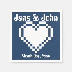 Servilleta De Papel Nuestros corazones de 8 bits en servilletas de la 