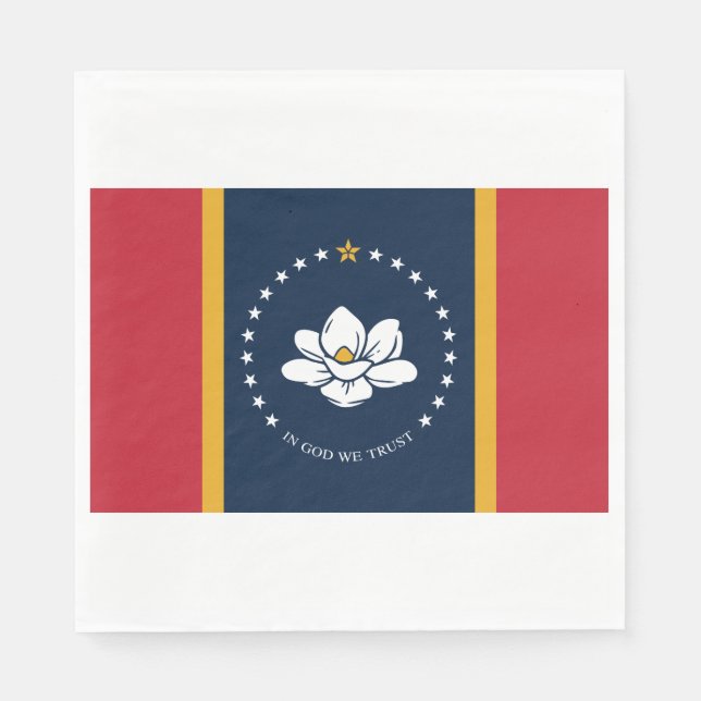 Servilleta De Papel Nueva bandera de estado de Mississipi (Anverso)