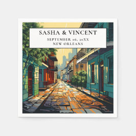 Servilleta De Papel Nueva Orleans Louisiana Boda Retro