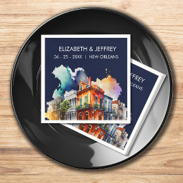 Servilleta De Papel Nueva Orleans Nola Louisiana - Boda de acuarela