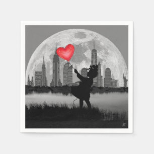 Servilleta De Papel NUEVA YORK Chica de luna llena Cuadros de papel pa