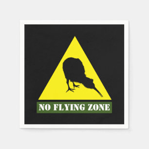 Servilleta De Papel Nueva Zelanda, Kiwi Bird & No Flying Zone/Aotearoa