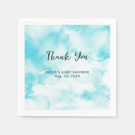 Servilleta De Papel Nueve acuarelas Blue Cloud Baby Shower