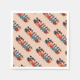 Servilleta De Papel Nueve Damas Danzando Stencil Recorte Estilo Retro 