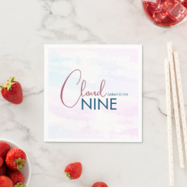 Servilleta De Papel Nueve nubes de moda con ducha de novia rosa azul
