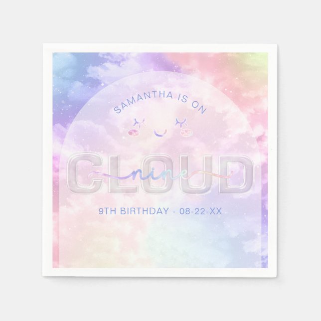 Servilleta De Papel Nueve servilletas de cumpleaños - Kawaii Pastel Sk (Anverso)