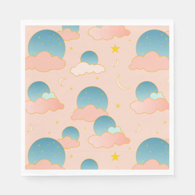 Servilleta De Papel Nueve vibraciones en la nube (Anverso)