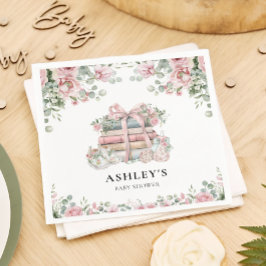 Servilleta De Papel Nuevo capítulo: Baby Shower de floral de arco rosa