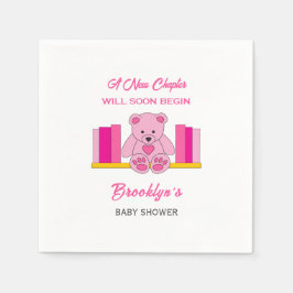 Servilleta De Papel Nuevo capítulo: libro de cuentos Baby Shower Pink