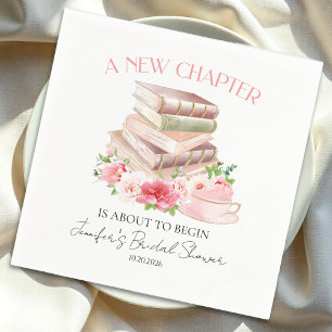 Servilleta De Papel Nuevo capítulo Té y libros acuarela Ducha de nov