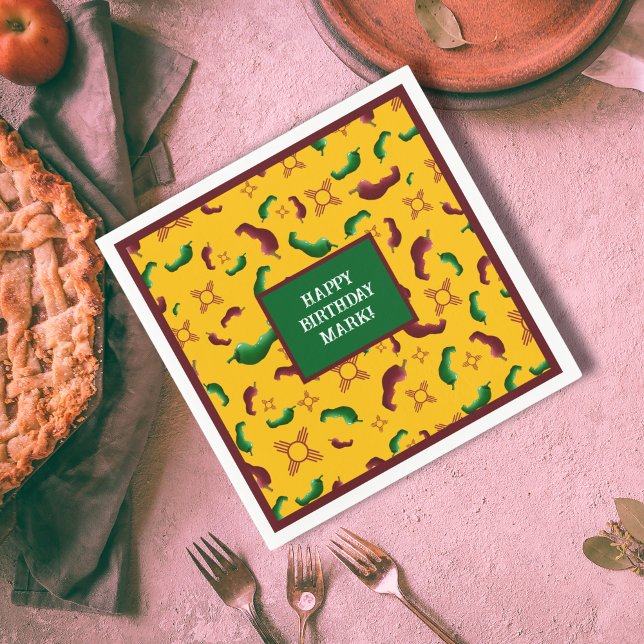 Servilleta De Papel Nuevo México Chile rojo y verde Tamales Zia Nopale (Subido por el creador)