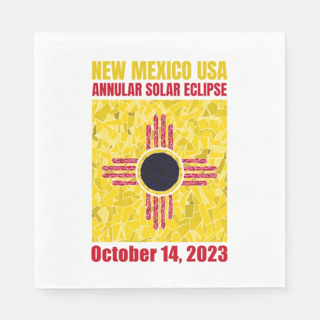 Servilleta De Papel Nuevo México Eclipse Anular Napkin (Anverso)