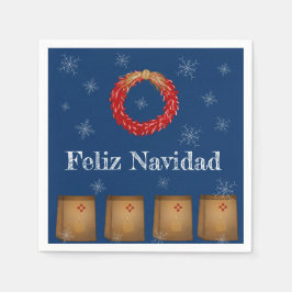 Servilleta De Papel Nuevo México Luminarias Farolitos Zia Red Chile