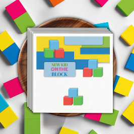 Servilleta De Papel Nuevo Niño En El Baby Shower De Adopción De Bloque