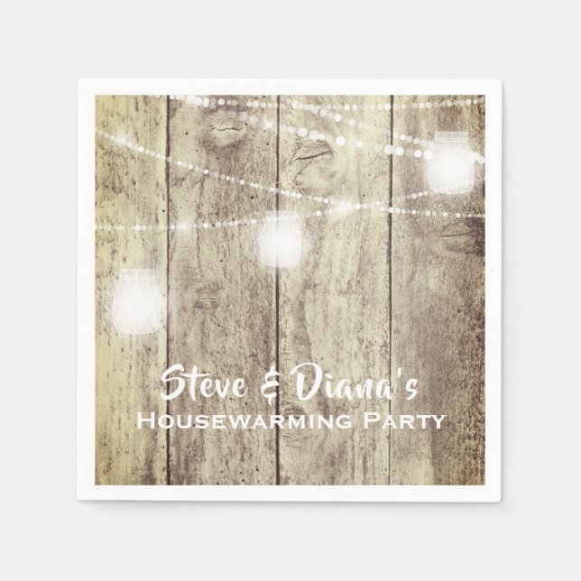 Servilleta De Papel Nuevo Personalizado Hogar Rústico de Madera Fiesta (Anverso)