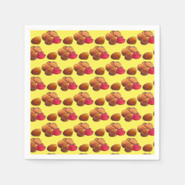 Servilleta De Papel Nuggets de pollo con comida chatarra de Ketchup