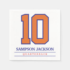 Servilleta De Papel Número y nombre del jugador deportivo