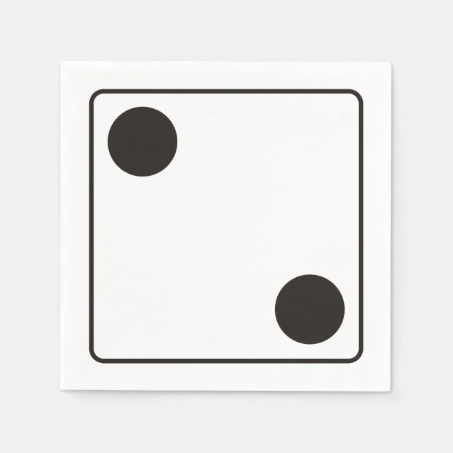 Servilleta De Papel Números DICE de pips 2 + su backgr. (Anverso)