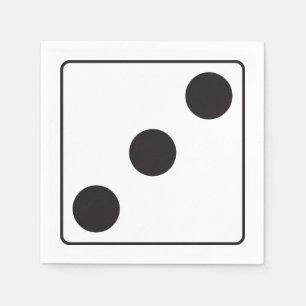 Servilleta De Papel Números DICE de pips 3 + su backgr.