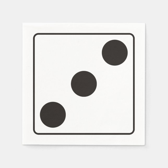 Servilleta De Papel Números DICE de pips 3 + tu backgr. (Anverso)
