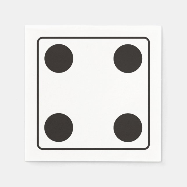 Servilleta De Papel Números DICE de pips 4 + su backgr. (Anverso)