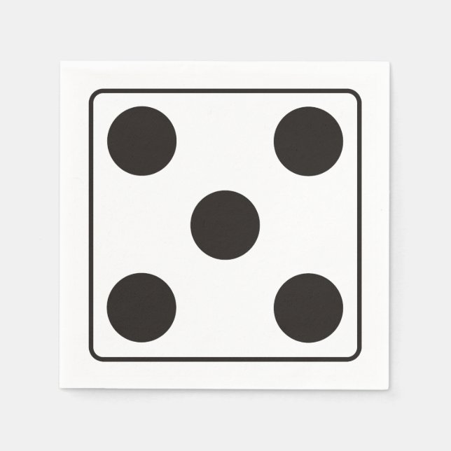 Servilleta De Papel Números DICE de pips 5 + tu backgr. (Anverso)