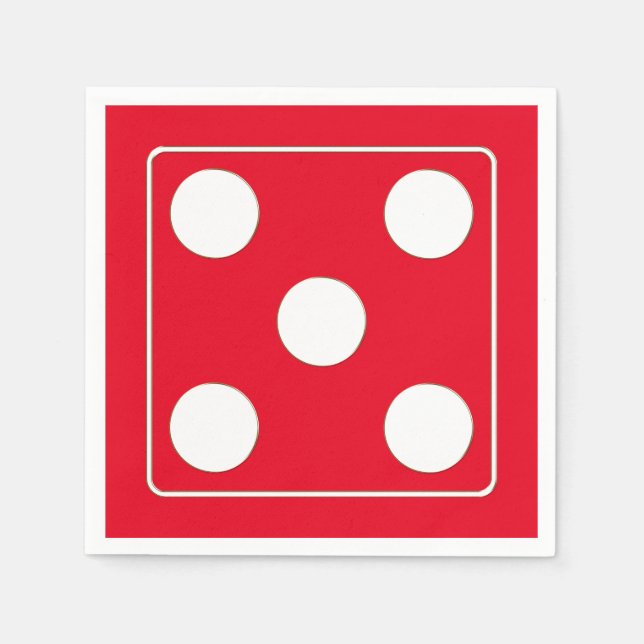 Servilleta De Papel Números DICE de pips blanco 5 + tu trasero. (Anverso)