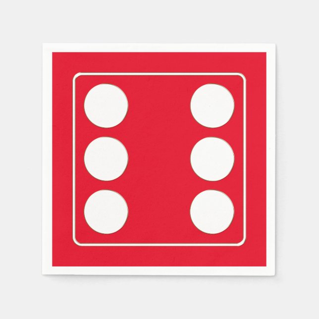 Servilleta De Papel Números DICE de pips blanco 6 + tu trasero. (Anverso)