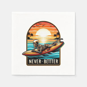 Servilleta De Papel Nunca Mejor - Ola de Sol Skeleton Surfing