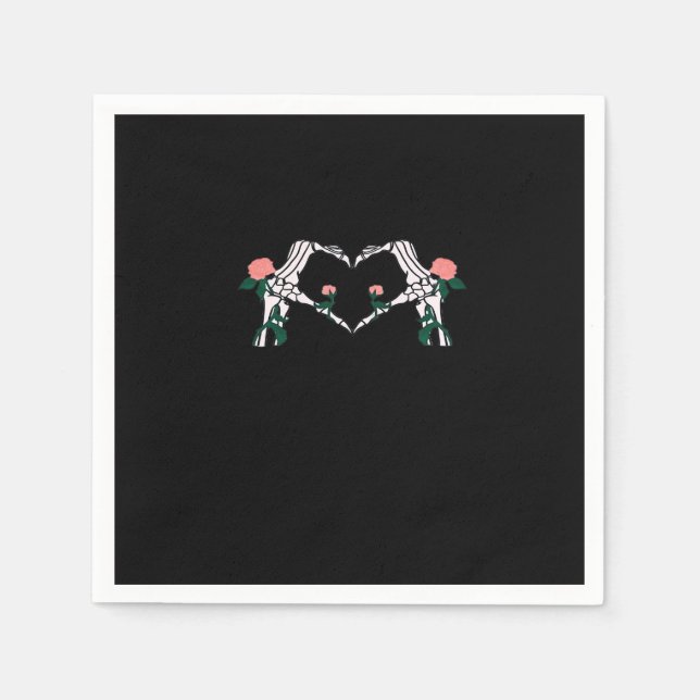 Servilleta De Papel Nunca se quiere - Rosas de Skeleton Hands (Anverso)