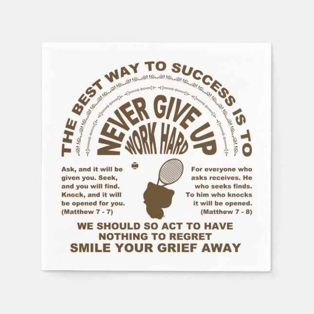 Servilleta De Papel Nunca se rindan (tenis) (Anverso)