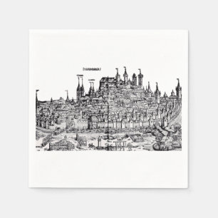 Servilleta De Papel Nuremberg ciudad medieval en Alemania