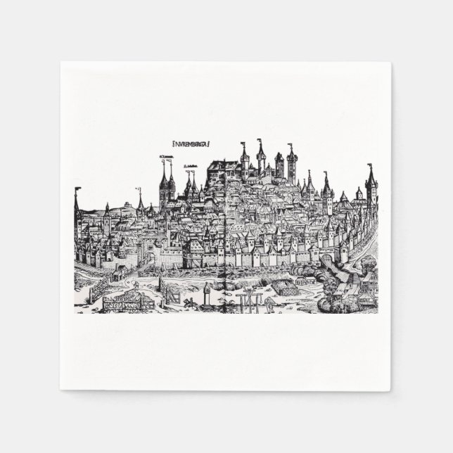 Servilleta De Papel Nuremberg ciudad medieval en Alemania (Anverso)