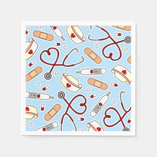 Servilleta De Papel Nurs Theme Napkins Blue (Anverso)