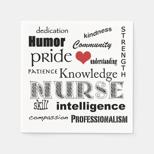 Servilleta De Papel Nurse Pride-Attributes+Red Heart (Anverso)