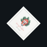 Servilleta De Papel Nutcracker Merry Christmas Typography<br><div class="desc">Ilustracion Cute Nutcracker con personalizable Merry Christmas typography y apellido familiar.</div>